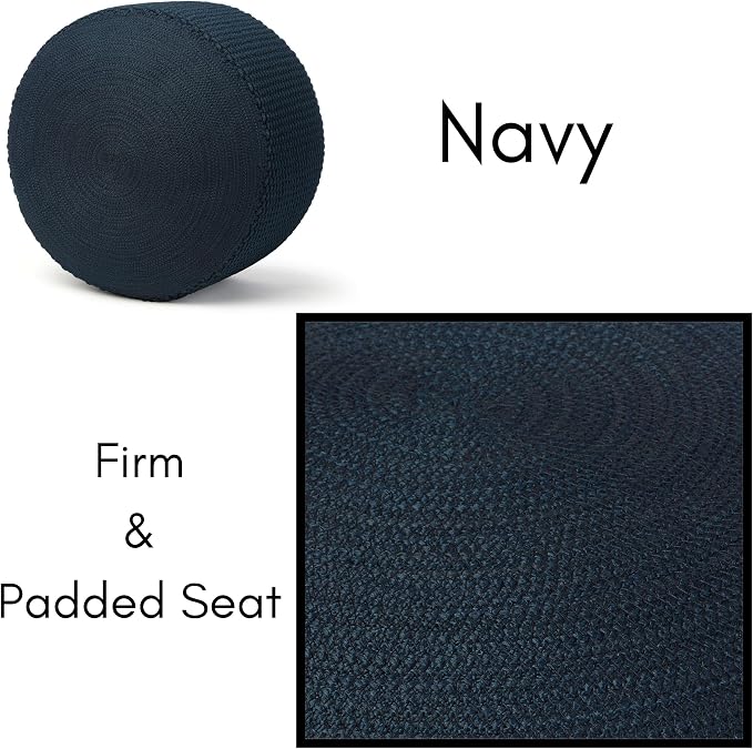 BIRDROCK HOME Outdoor Pouf Ottoman | Hand Woven Waterproof Foot Stool - Image 9