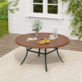 VICLLAX 53" Round Patio Table, Outdoor Dining Table by HOME