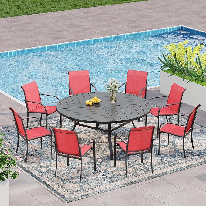VICLLAX 9 Pieces Patio Outdoor Dining Set by HOME