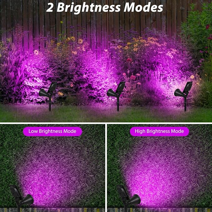 T-SUN Solar Spotlights, 4 LED Solar Waterproof Outdoor Landscape Lights - Image 3