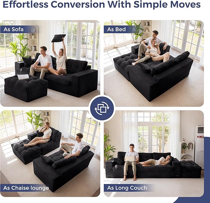MAXYOYO 104" L Shaped Modular Sectional Sofa - Image 3