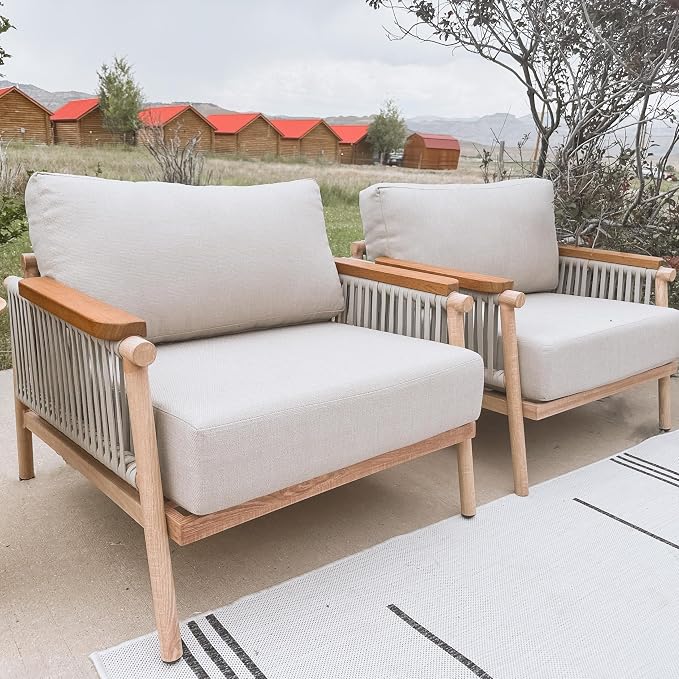 Acanva Modern All-Weather Aluminum Outdoor Patio Sofa - Image 5