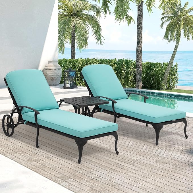 Chaise Lounge Chair Outdoor- Patio Pool Chairs Tanning Lounges by Villeston