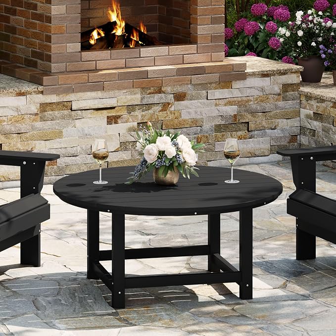 WestinTrends Malibu Low Outdoor HDPE Round Patio Coffee Table by WestinTrends