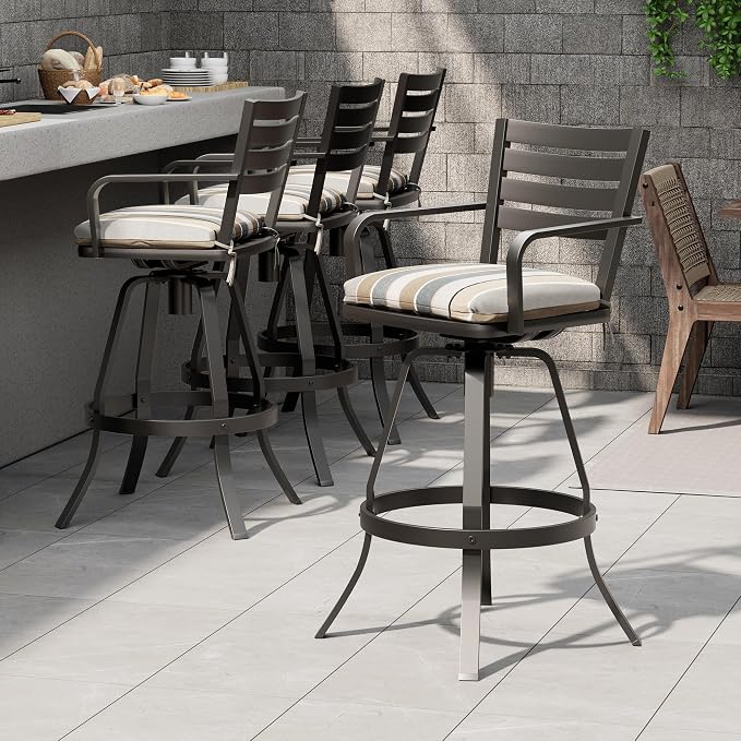 Pellebant Outdoor Bar Stools Set of 4 by Pellebant