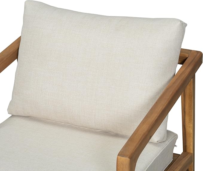 Christopher Knight Home Set of 2 Leland Patio Furniture Acacia Wood Club Chairs - Image 10