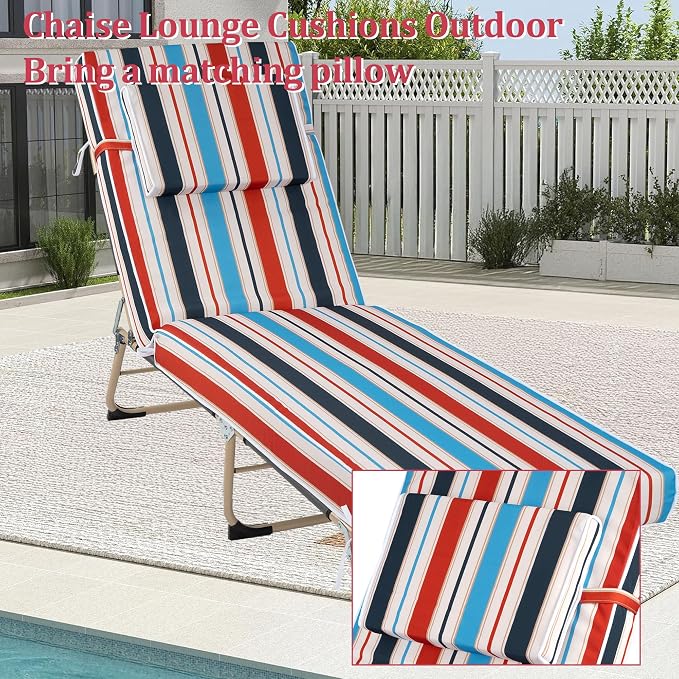 Chaise Lounge Cushions Outdoor 72x21x4 Inch, Patio Lounger Chair Cushion - Image 6