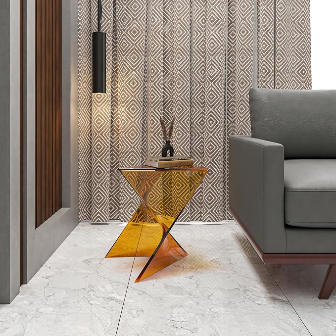LeisureMod 15.75" Stackable Weather-Resistant Plastic Triangular Side Table - Image 2