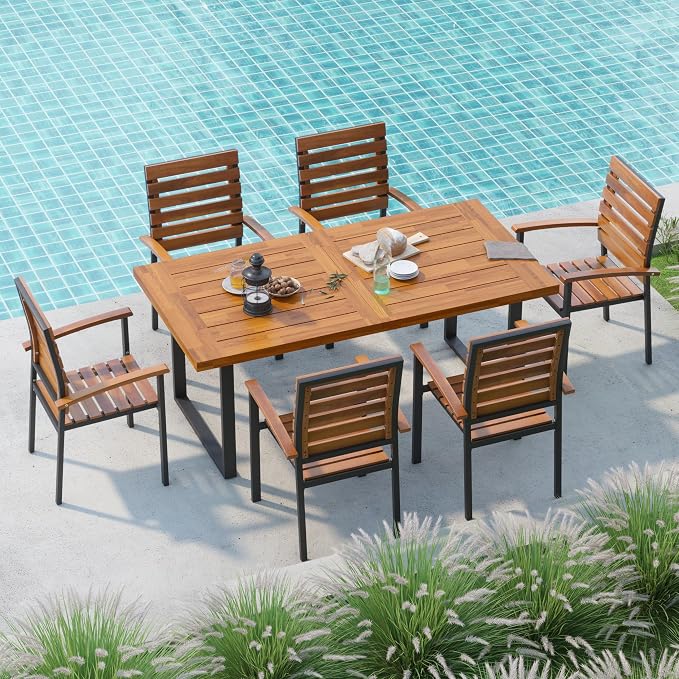WiberWi 7 Piece Outdoor Dining Set by WiberWi