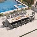 PURPLE LEAF 13-Piece Patio Dining Set Outdoor Furniture Rectangular Table and by PURPLELEAF