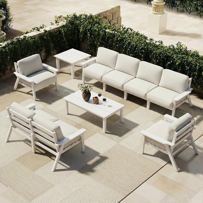 Patio Furniture Set 8 Seats, 4-Seater and 2-Seater Outdoor Sofas by PatioKingdom