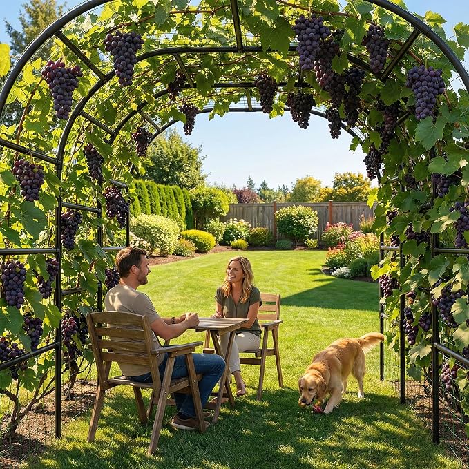 DoCred Garden Arch Trellis, 88in H x 88in L Large Garden Arch Arbor Trellis - Image 2