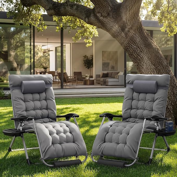 Homall Oversized Zero Gravity Chair, Adjustable Anti Gravity Chair Folding - Image 2