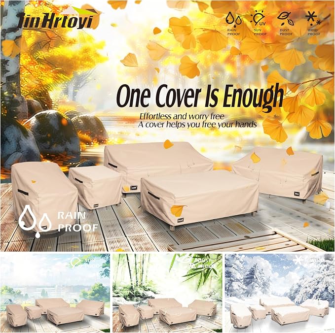3-Seater Outdoor Couch Cover, 85Wx38Dx35H inches Outdoor Furniture Covers - Image 8