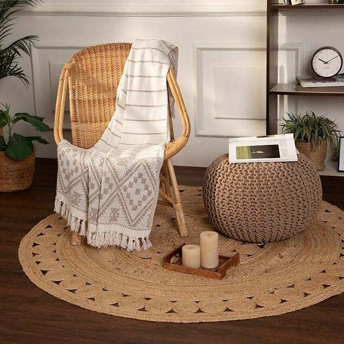 REDEARTH · Round Pouf Ottoman - Image 4