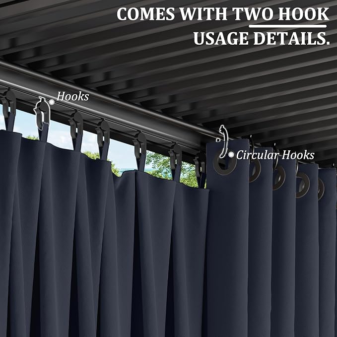 Gazebo Universal Replacement Privacy Curtain, 4-Panels Sidewall Curtains - Image 3