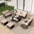 HOMREST 8 Piece Patio Furniture Set, Wicker Outdoor Conversation Set by HOMREST