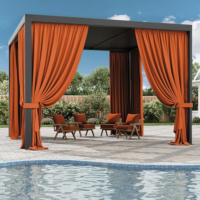 Gazebo Universal Replacement Privacy Curtain, 4-Panels Sidewall Curtains - Image 6