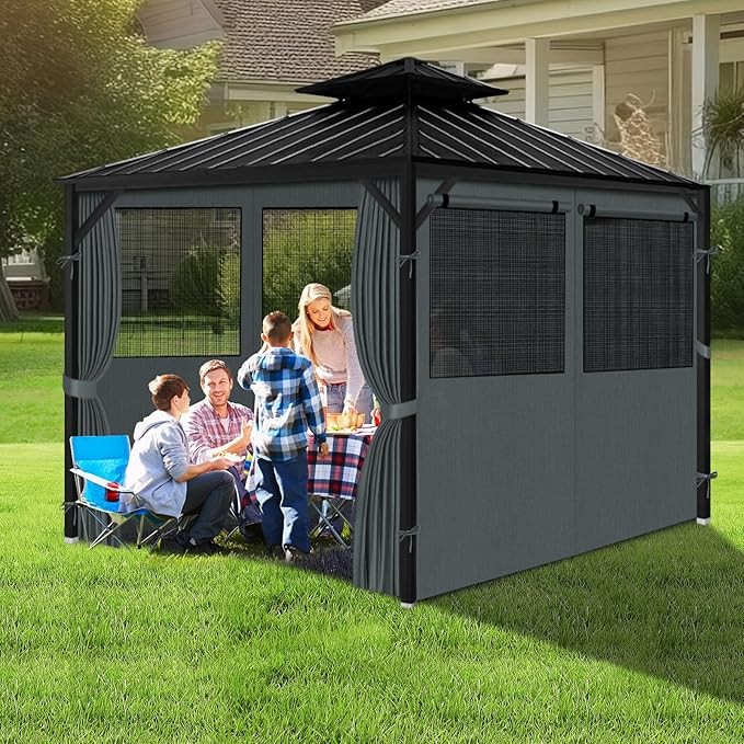 Gazebo Privacy Curtain 10'x12', Replacement Curtains - Image 6