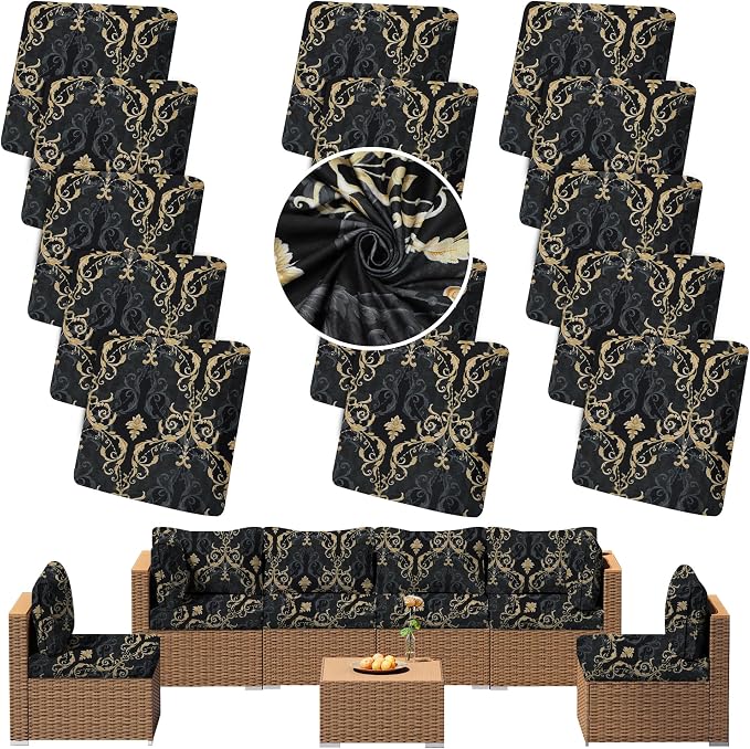 Outdoor Cushion Covers Set, Replacement by SUKAIKEQA