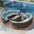 PHI VILLA 7-Piece Half Moon Patio Furniture Set by PHIVILLAThepioneerofcomfortablehouseholdsupplies