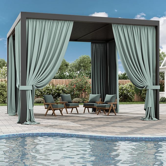 Gazebo Universal Replacement Privacy Curtain, 4-Panels Sidewall Curtains - Image 6