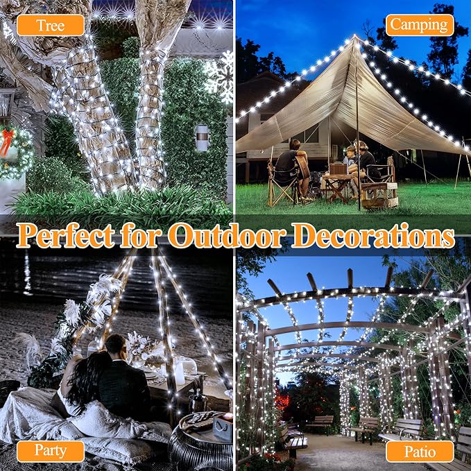 2 Pack Solar String Lights Total 480LED 158FT, IP67 Waterproof Solar Lights - Image 9