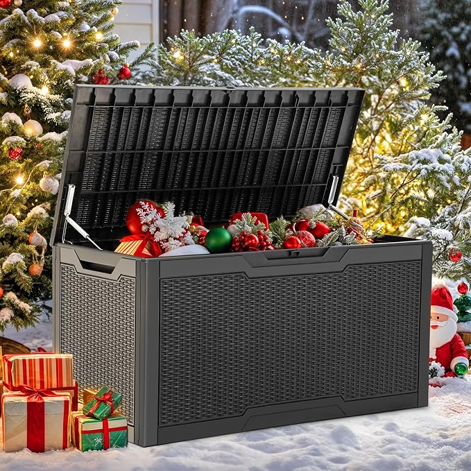 YITAHOME 100 Gallon Outdoor Storage Box, Large Water Resistant Resin Deck Box - Image 2