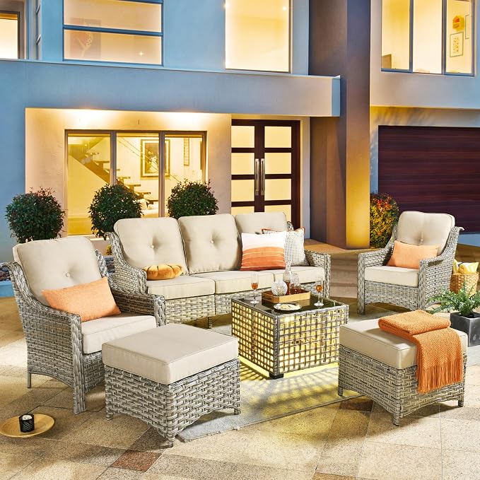 HOOOWOOO 6 Piece Patio Furniture Conversation Sets by DesignforBetterLife