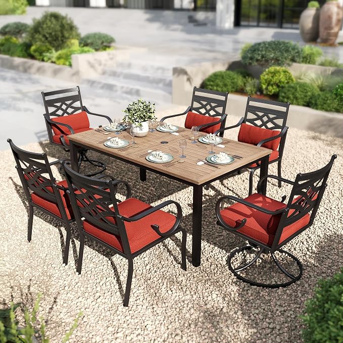 PHI VILLA 7 Pieces Outdoor Dining Set by PHIVILLAThepioneerofcomfortablehouseholdsupplies