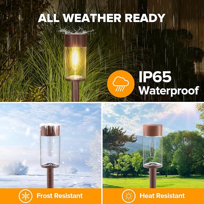 UME 2 Pack Solar Pathway Lights Outdoor, Bright Solar Garden Lights - Image 5