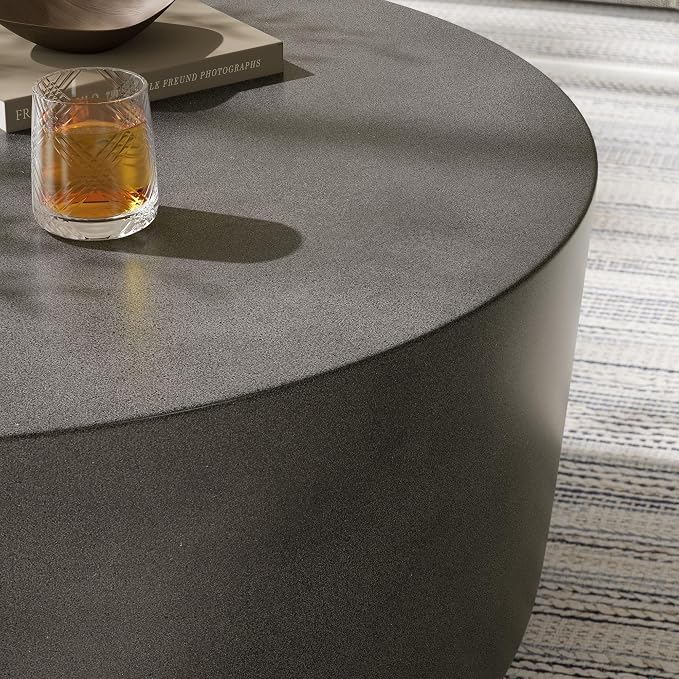 Modway Brion 34 Inch Round Concrete Coffee Table – Indoor/Outdoor Tapered - Image 8