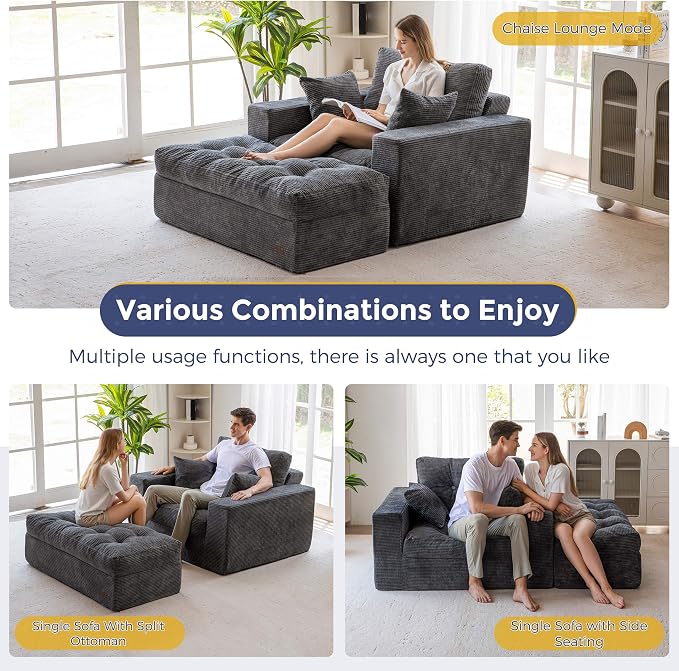 MAXYOYO Modular Sectional Chaise Lounge Sofa, Upholstered Lounge Chair - Image 6