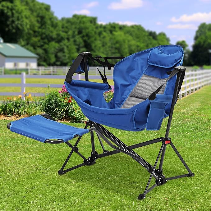 Ainfox Hammock Chair with Footrest, Oversized Swinging Portable Folding Camping by Ainfox