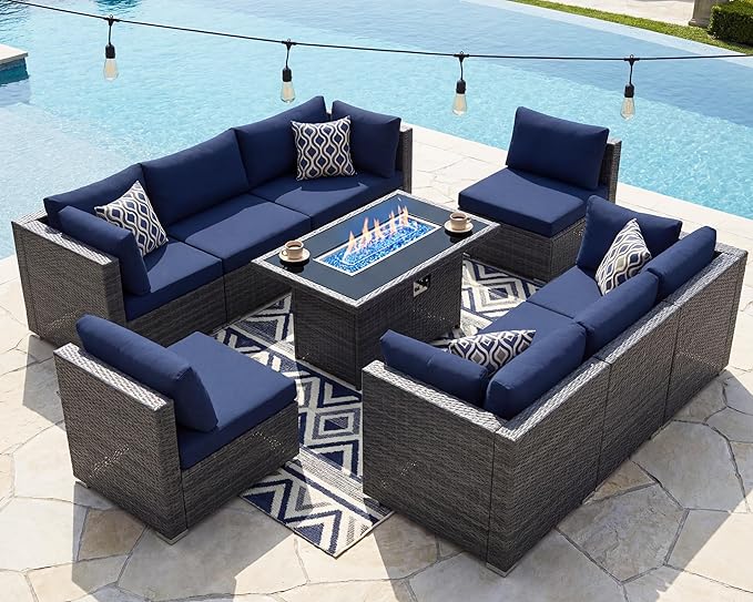 NICESOUL 9 Piece Large Outdoor Patio Furniture Set - Image 3