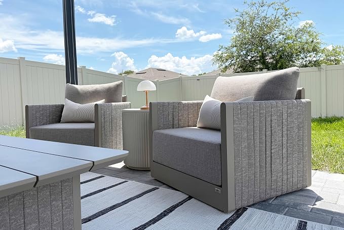 PURPLE LEAF Patio Furniture Set 9 Pieces Outdoor Conversation Sets PP Rope - Image 3