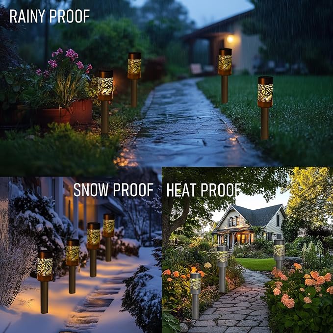 Dazzle Bright Solar Pathway Lights Outdoor, 12 Pack LED Warm White Waterproof - Image 5