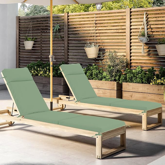 Chaise Lounge Cushion 80x26x3 Inch ?Set of 2 Outdoor Lounge Chair Cushions - Image 3
