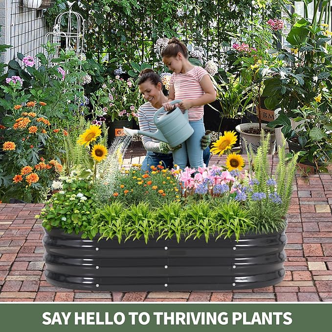 1MORE Galvanized Raised Garden Bed- Planter Garden Boxes Outdoor, Raised Beds - Image 3
