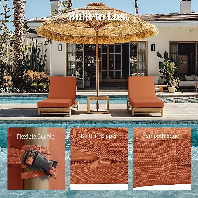 Codi Chaise Lounge Cushions Outdoor, Pool Lounges Chair Cushion Set, Waterproof - Image 5