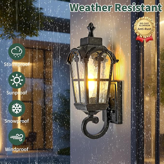 Dawn to Dusk Sensor Outdoor Wall Light Fixtures Waterproof Porch Lights - Image 5