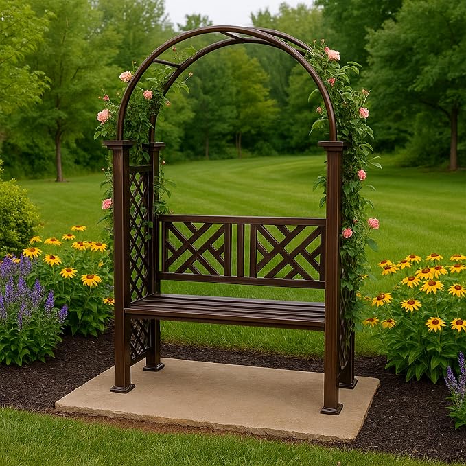 Oakland Living Bronze Aluminum Garden Arbor Arch - Image 2