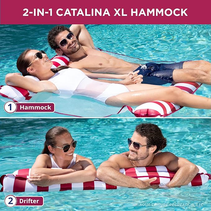 Aqua 2-in-1 Catalina XL Pool Float & Hammock – 1-2 Person, Inflatable Pool - Image 3