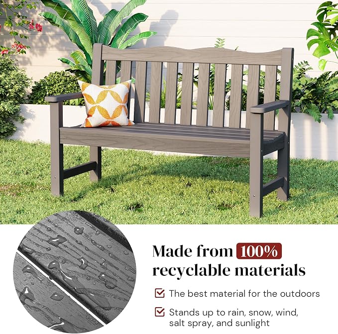 Stoog Outdoor Bench, 2-Person Garden Benches - Image 7