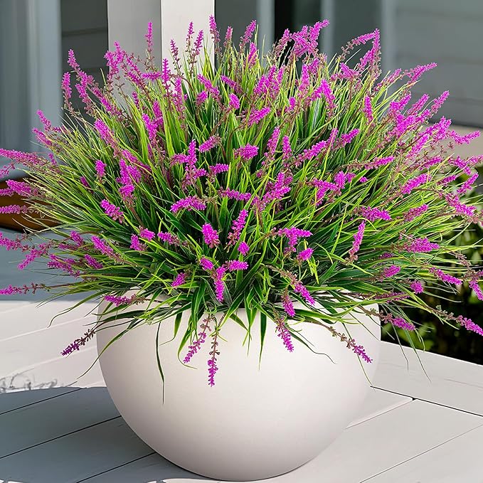 Artificial Flowers Faux Plants for Outdoor Decoration, 12 Bundles Fake Monkey by Ammyoo