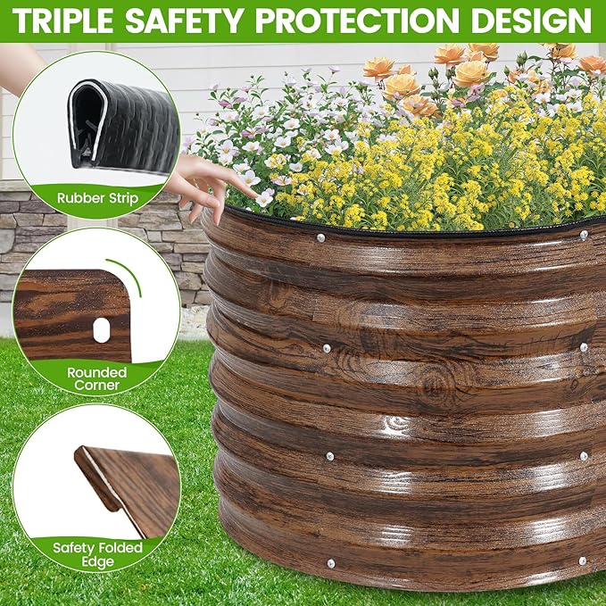 Galvanized Raised Garden Bed Outdoor |17'' Tall Planter Box Outdoor - Image 3