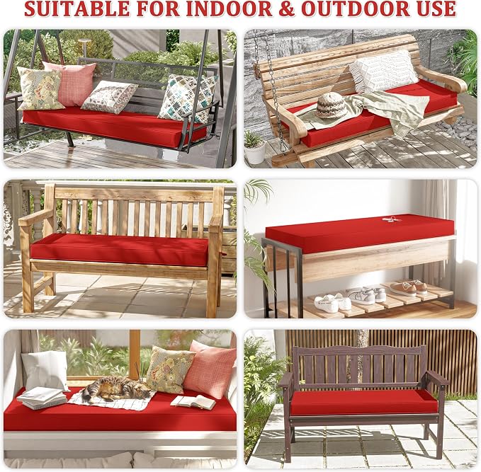 Premium Outdoor Bench Cushions for Patio Furniture 3.5inches Memory Foam Bench - Image 6