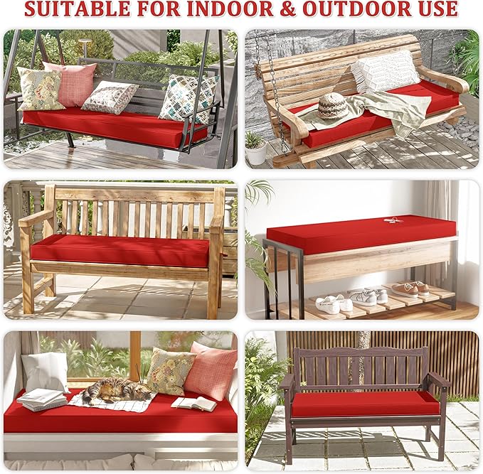Premium Outdoor Bench Cushions for Patio Furniture 3.5inches Memory Foam Bench - Image 6