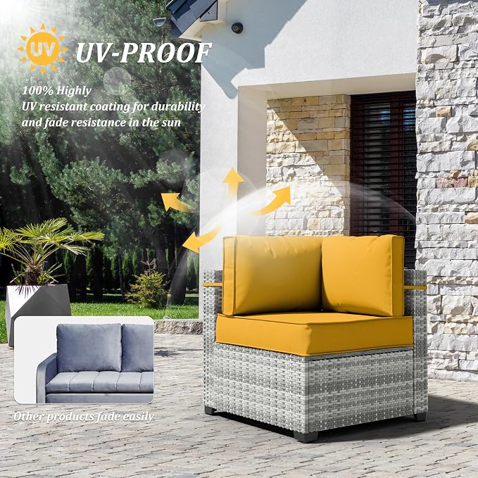 14 Pcs Outdoor Cushion Covers Patio Cushion Slipcovers Replacement Splash Proof - Image 5