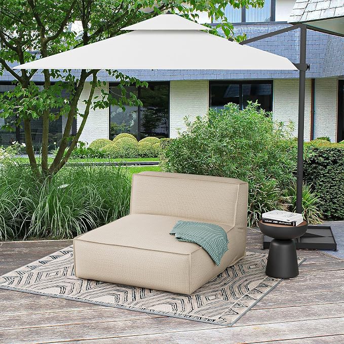 Outdoor 2 Person Bean Bag, Patio Chaise Lounge Chair Love Bed, Water-Resistant - Image 3